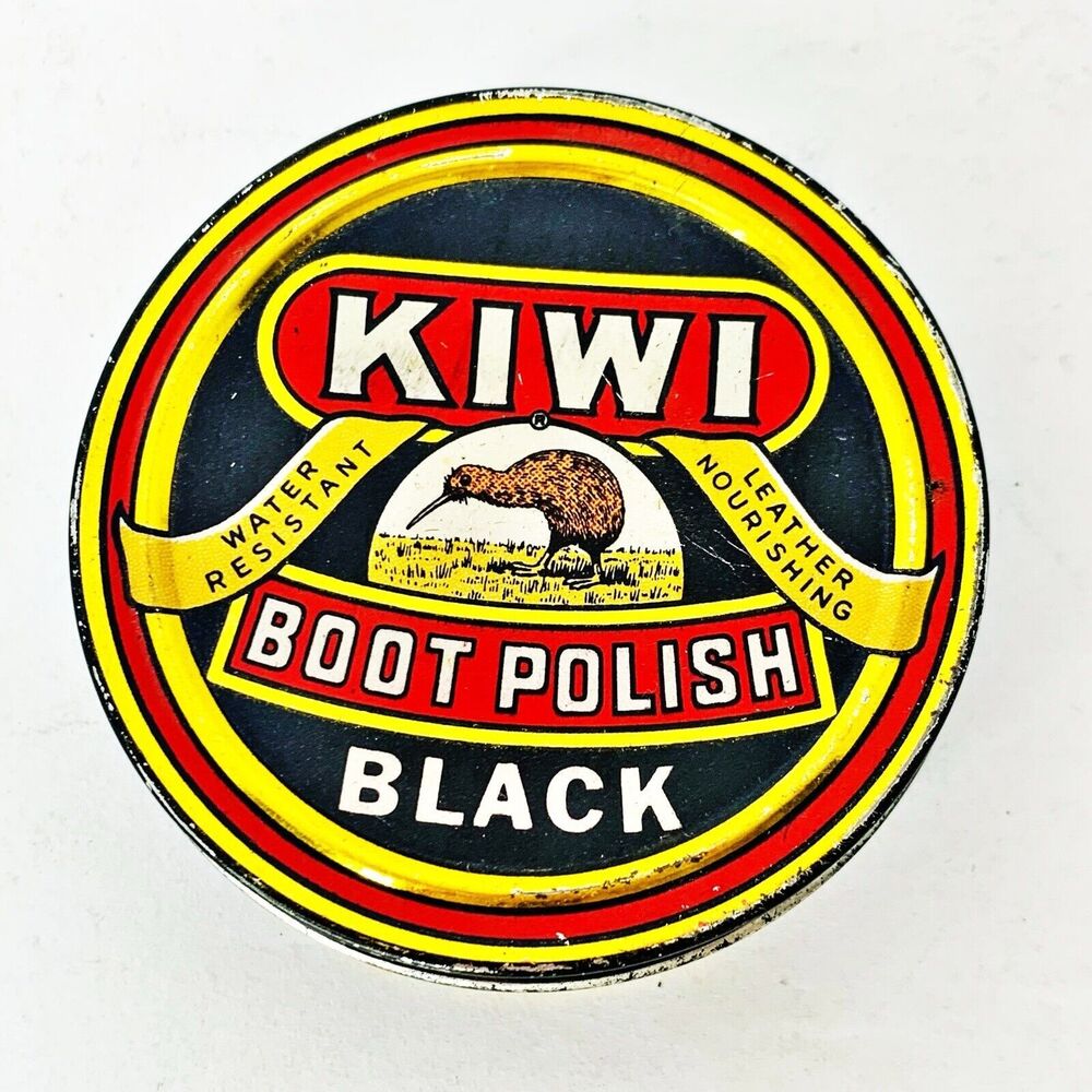 Vintage Kiwi Boot / Shoe Polish 1-1/8 Oz Almost Empty Tin Pottstown Pa 29￠ BLACK